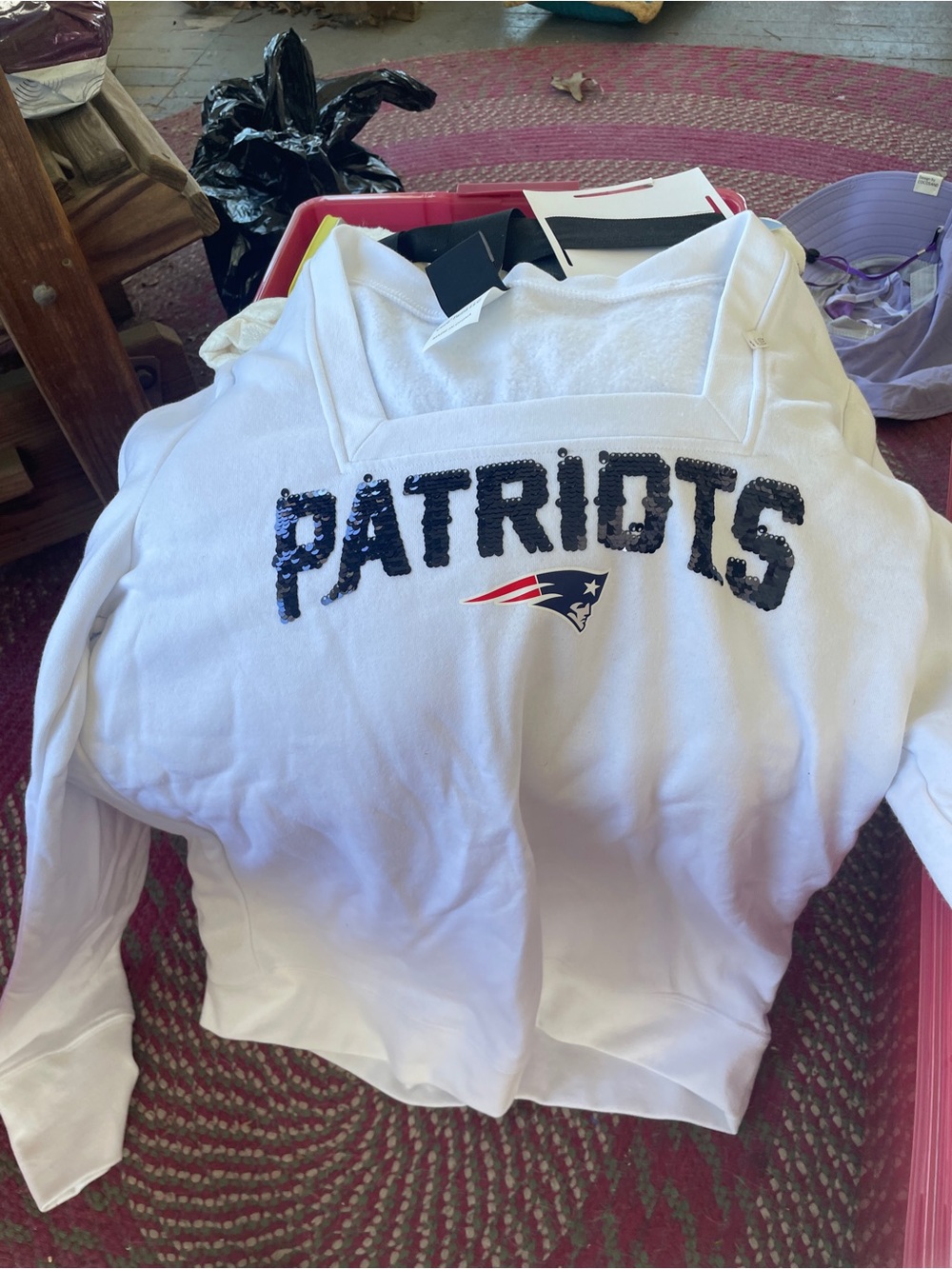 NFL White and Black Team Apparel Crewneck